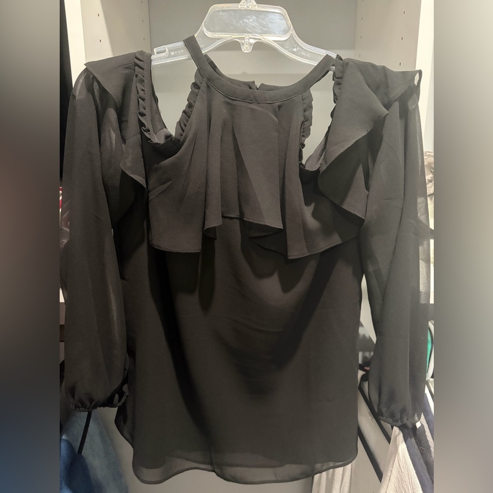 Black Cold Shoulder Blouse